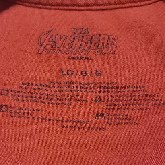 Marvel Red Large PreOwned T-Shirt-Marvel Avengers Infintity War - Picture 4 of 4